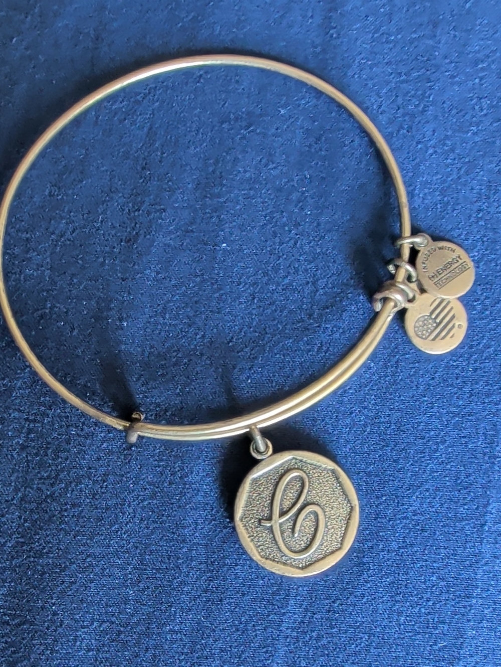 Alex and Ani Gold-Tone Initial 'C' Charm Bangle Bracelet